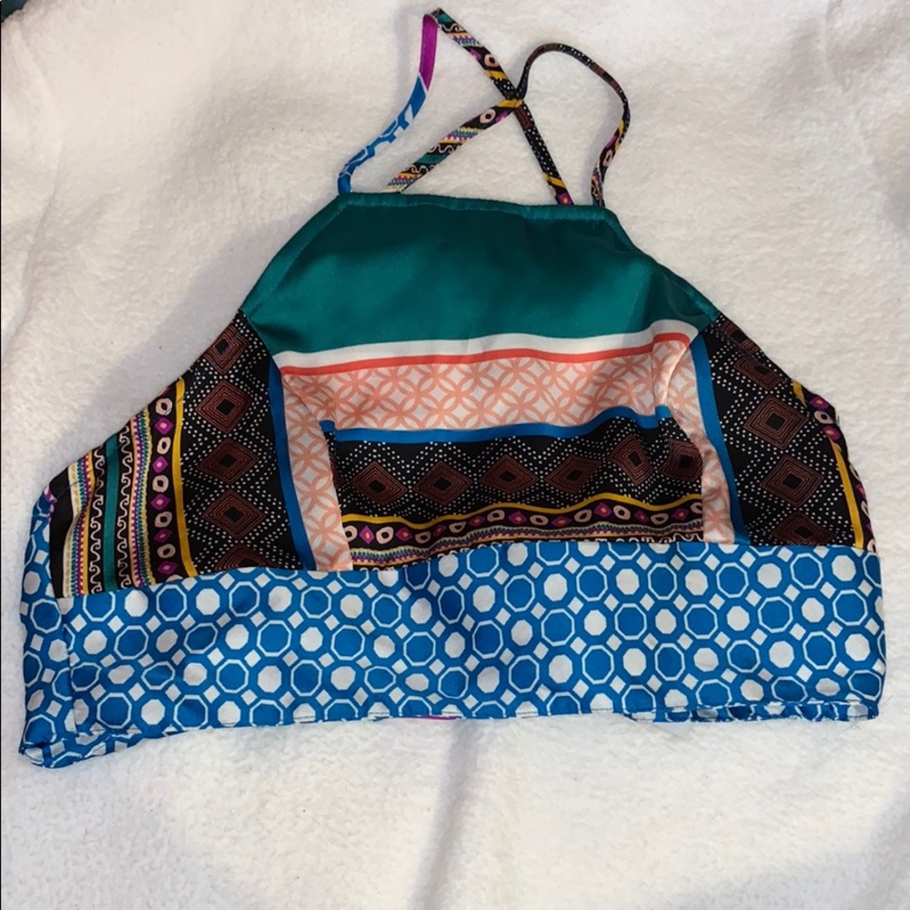 Satin multicolored crop top
